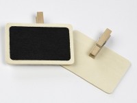 Preview: 2 small boards on wooden clamps 7 x 4.6cm