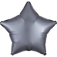 Satin stjerne ballon grafit 43cm