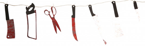 Blutverschmiertes Werkzeug Halloween Deko Girlande