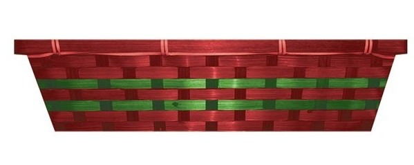 Panier cadeau tressé rouge-vert 41cm