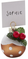 Preview: 6 Winterdorf Christmas Pudding card holder 4cm