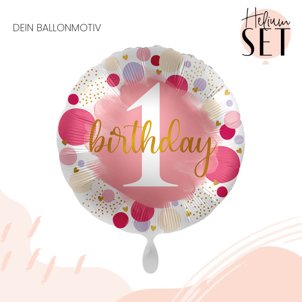 Sweet Birthday One Ballonbouquet-Set mit Heliumbehälter