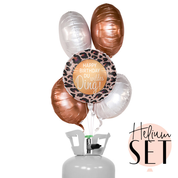 Wildes Geburtstagskind Ballonbouquet-Set mit Heliumbehälter