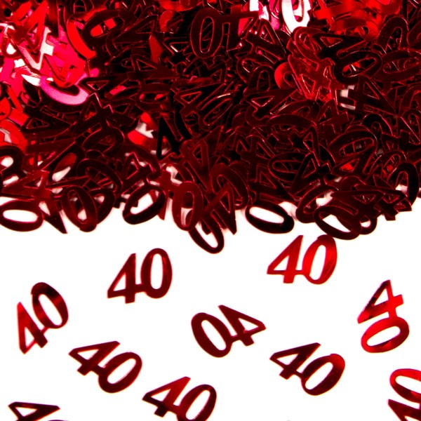 Confettis 40e anniversaire rouge