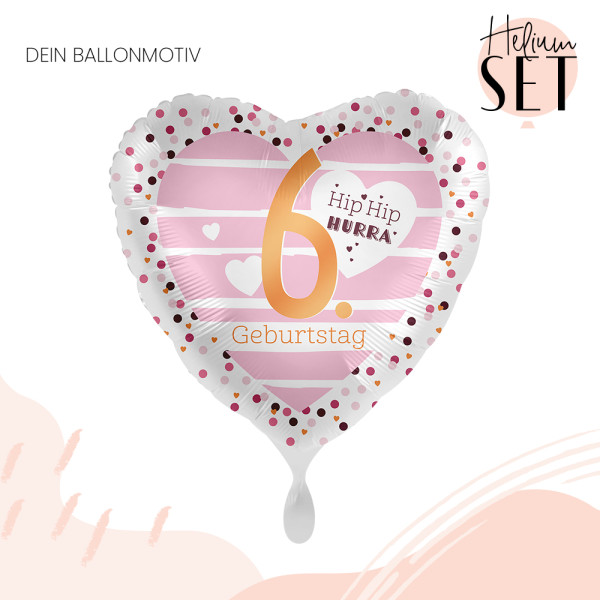 Pretty in Pink - Six Ballonbouquet-Set mit Heliumbehälter 2