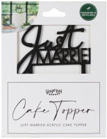 Preview: Black Just Married Cake Topper