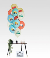 Anteprima: 12 mix di palloncini Car World 33 cm
