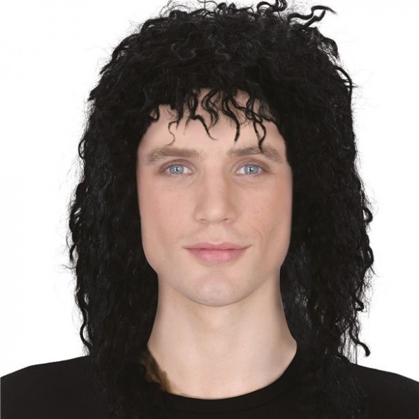 Black rocker wig for men