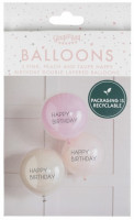 3 Happy Birthday double stuffed Ballons