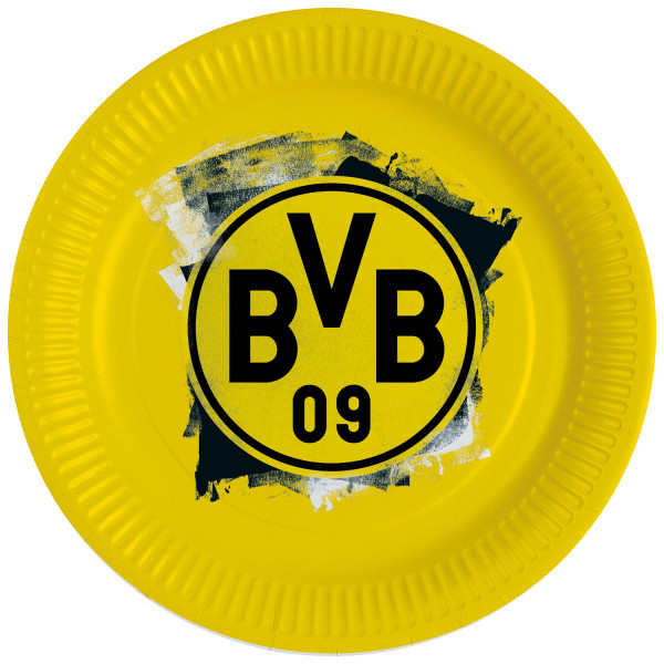 8 piatti di carta BVB Dortmund 23 cm
