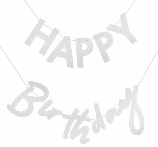 Transparante Happy Birthday slinger 3m