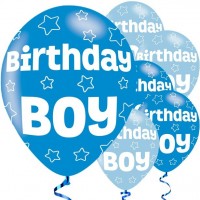 6 Birthday Boy Sternen Luftballons 28cm