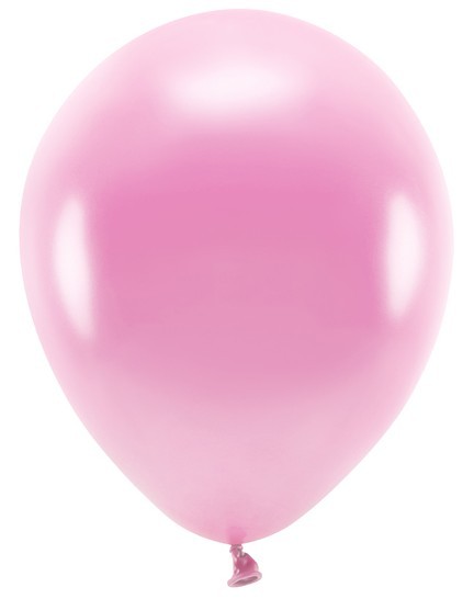 100 eco metalliske balloner pink 30cm