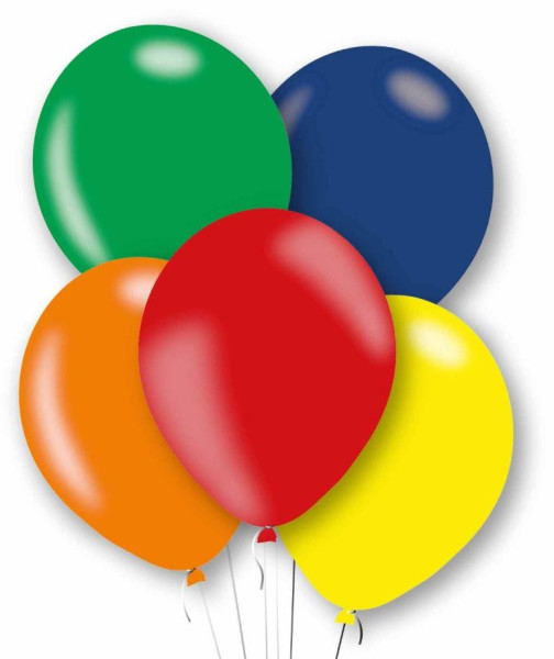 10 farverige latex balloner metallisk 27,5 cm