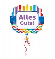 Foil balloon Alles Gute Regenbogen XL