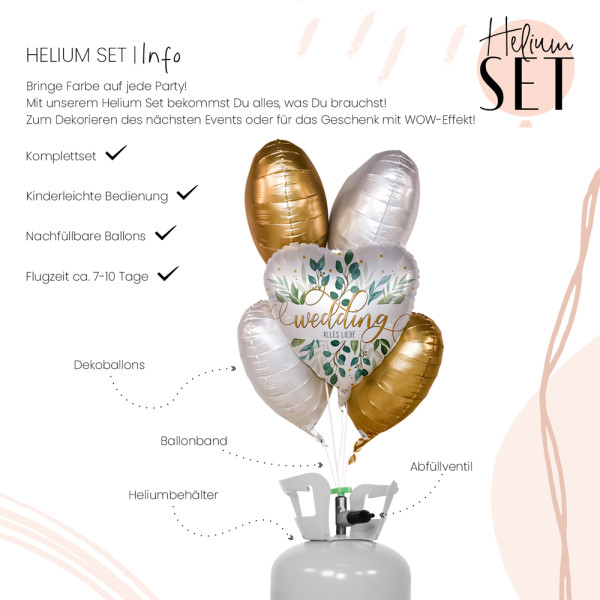 Wedding Ballonbouquet-Set mit Heliumbehälter 3