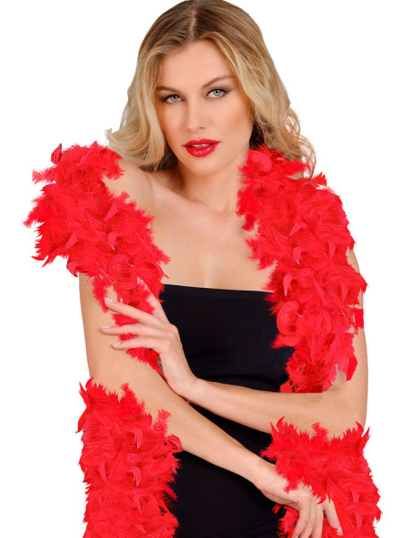 Feather boa red deluxe 80g