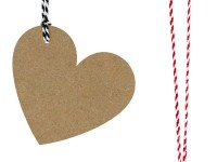 Aperçu: 6 étiquettes cadeaux cœur naturel