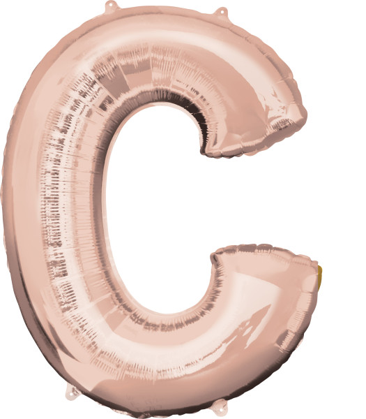Balon foliowy w literę C w kolorze różowego złota 86cm