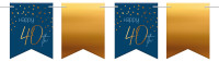 Vorschau: Elegant Blue 40th Birthday Wimpelkette 6m