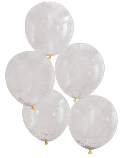5 colored foam beads latex balloons 30cm