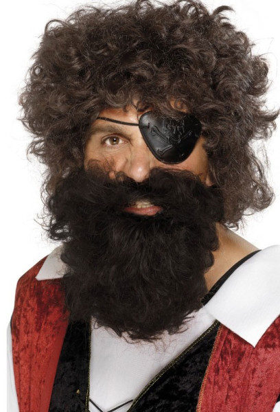 Voluminosa barba pirata marrón