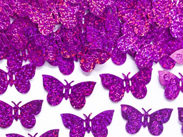 Decoración mariposa púrpura brillante 2.1x3.8cm 15g