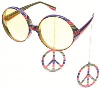 Kleurrijke vrijheidsbril met oorbellen