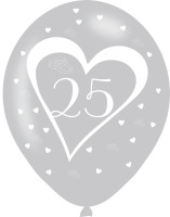 6 Lovely 25th Anniversary Latexballons