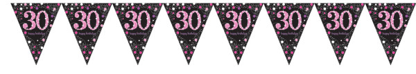 Pink 30th fødselsdag vimpelkæde 4m