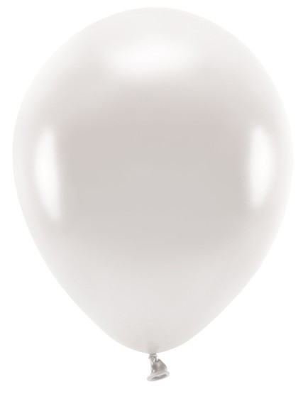 100 ballons éco métallisés blanc perle 30cm