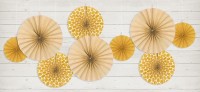 Aperçu: 3 rosaces en papier mélange de motifs jaune miel