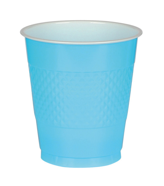 50 vasos de plástico azul celeste 473ml