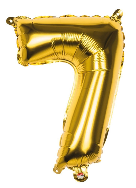Palloncino foil numero 7 oro metallizzato 36 cm