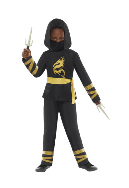 Kostium dziecięcy Dragon Ninja czarno-złoty
