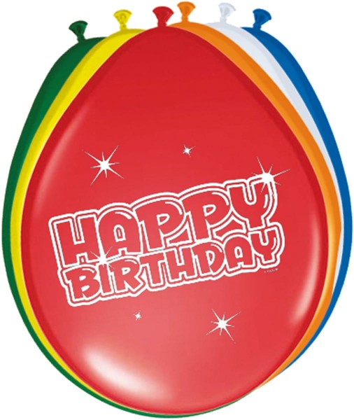 6 Groovy Grattis på födelsedagen ballonger 30cm