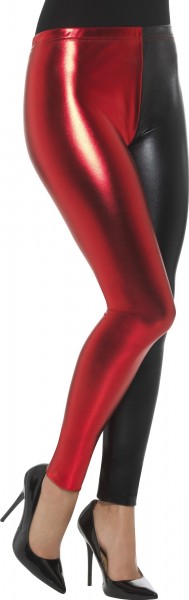 Leggings Mina Metallic Rojo-Negro