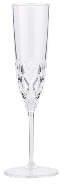 8 bicchieri di champagne in plastica cristallo 124ml