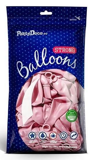 50 globos metalizados Partystar rosa claro 27cm 2
