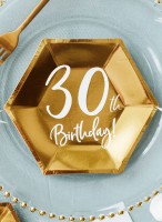6 Glossy 30th Birthday plates 20x17cm