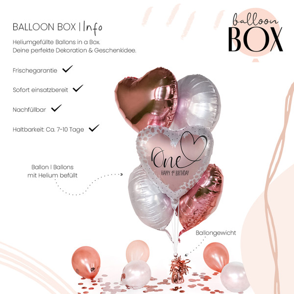 Heliumballon in der Box Loving One Birthday 3