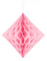 Voorvertoning: Diamant honingraat bal licht roze 20cm