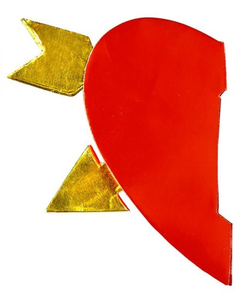Valentinsdag hjerte bikagekugle med pil 13cm 2