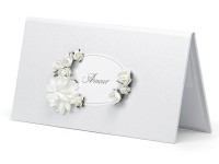 Vorschau: Weiße Geldkarte Amour mit Blumendekoration