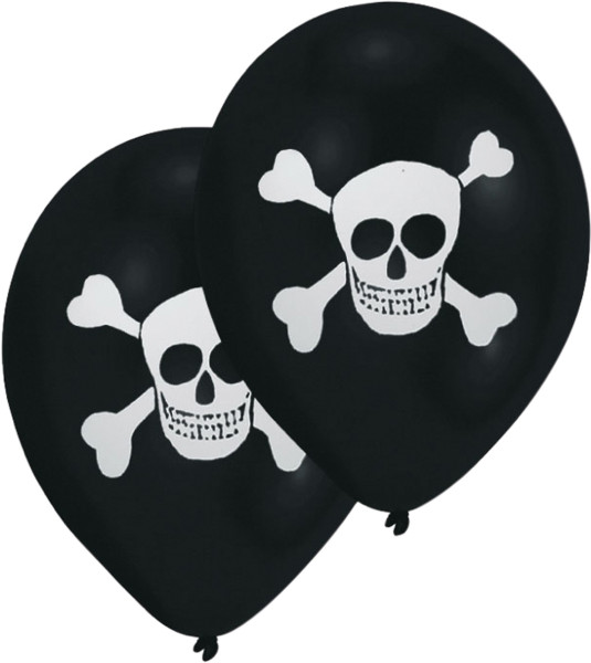 8 Pirate Balloons Skull & Crossbones