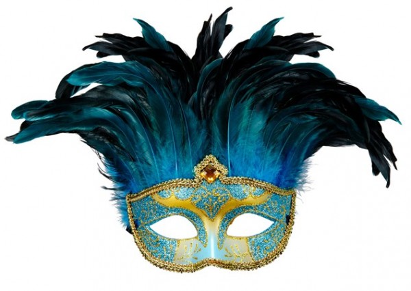 Venetian eye mask with feathers
