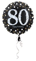 Ballon en aluminium doré 80e anniversaire 43cm