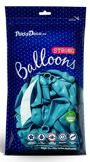 50 ballons métalliques étoile de fête bleu caraïbes 27cm 2