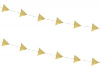 Vista previa: 2 guirnaldas con triángulos dorados 180cm