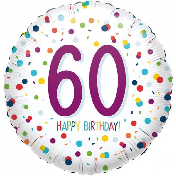 60-årsdag konfetti folieballong 46cm